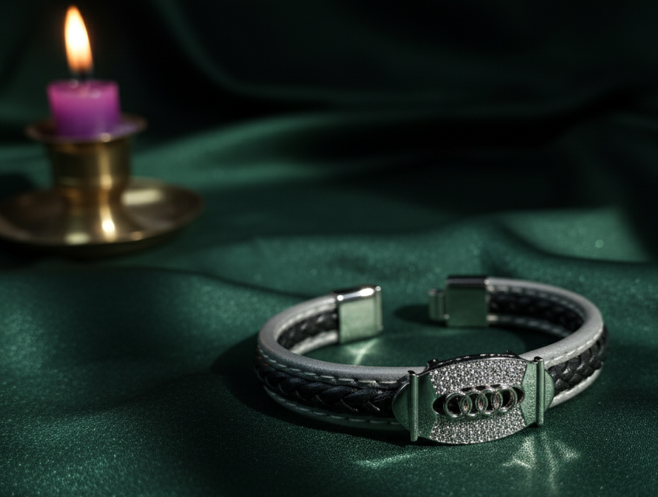 mens silver braclates 