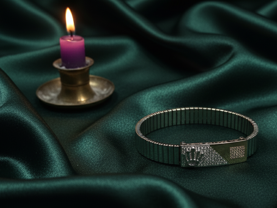 silver mens wrist band 