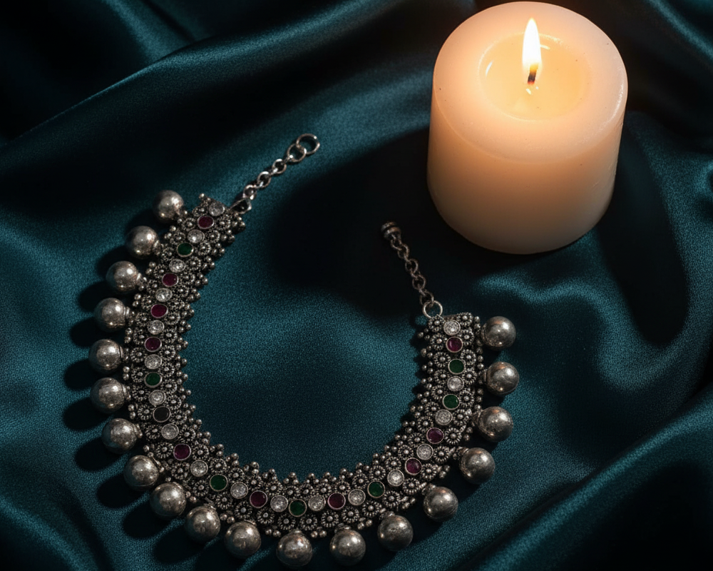 bridal silver neckless 